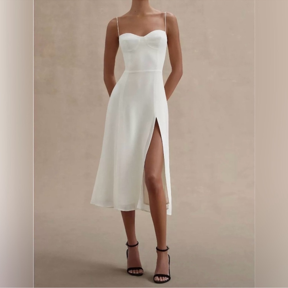 Reformation Juliette Ivory Sweetheart Neckline Midi Dress